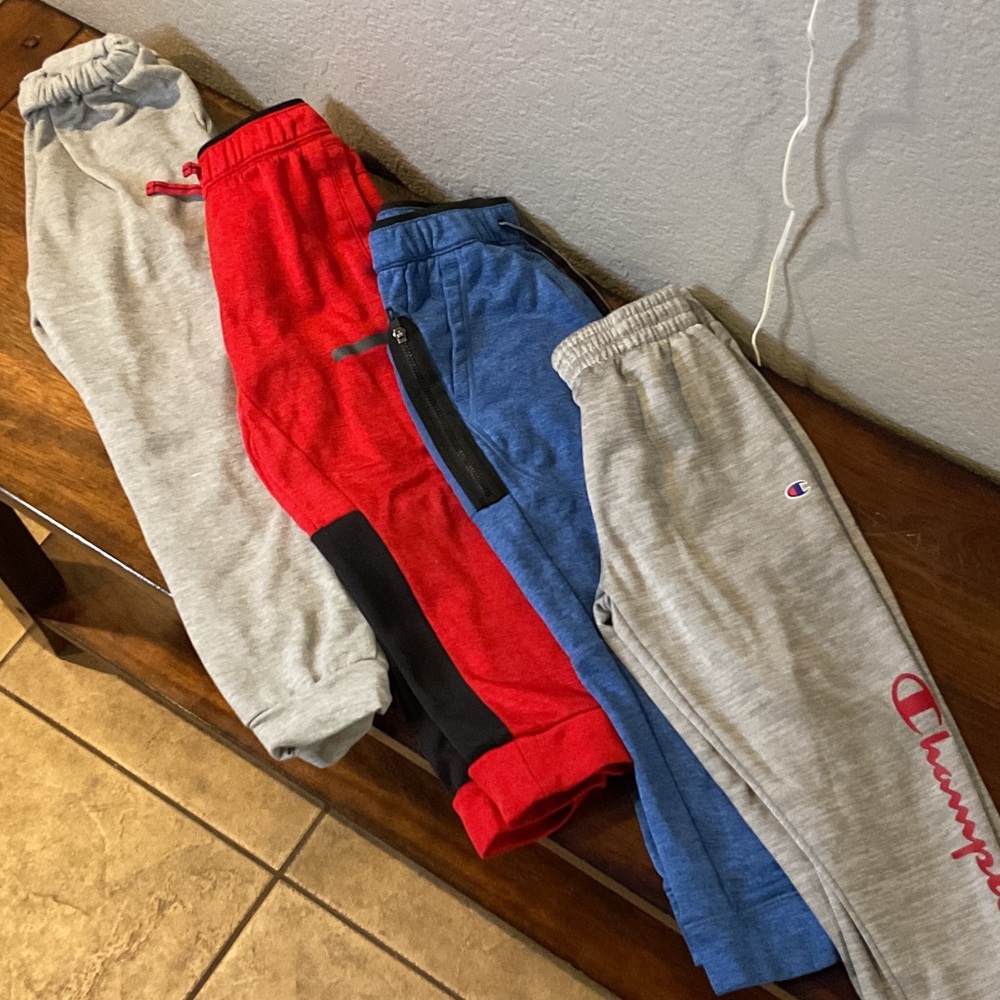 Champion Kids' Gray, Red, and Blue Joggers